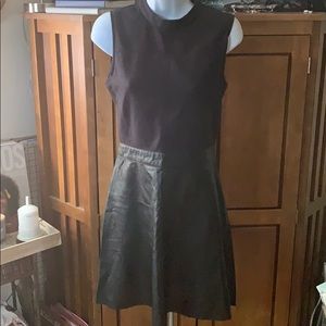 Beautiful All- black Kate Spade Saturday Genuine Leather Combo Dress; Size 4